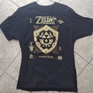 Unisex Brand New The Legend of Zelda Link's Awakening Black T-Shirt